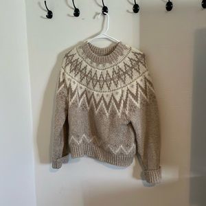 Mango Fair Isle sweater size medium women’s cream